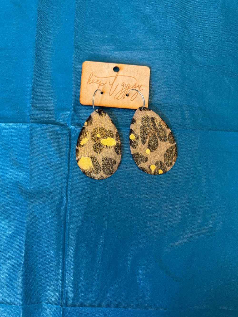 Keep It Gypsy Gold Leopard Teardrop Earrings